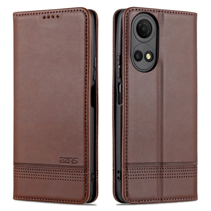 Estuche para teléfono de cuero con textura de becerro magnético AZNS, For vivo Y76s / Y74s, For Honor Play 30 Plus, For Redmi Note 11 4G Overseas Version / Note 11S, For Redmi Note 11 Pro Overseas Version, For Honor X30, For Samsung Galaxy A13 4G