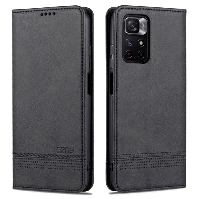 Estuche para teléfono de cuero con textura de becerro magnético AZNS, For vivo Y76s / Y74s, For Honor Play 30 Plus, For Redmi Note 11 4G Overseas Version / Note 11S, For Redmi Note 11 Pro Overseas Version, For Honor X30, For Samsung Galaxy A13 4G