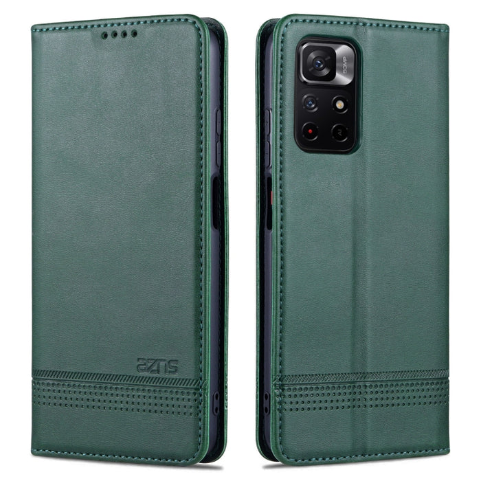 Estuche para teléfono de cuero con textura de becerro magnético AZNS, For vivo Y76s / Y74s, For Honor Play 30 Plus, For Redmi Note 11 4G Overseas Version / Note 11S, For Redmi Note 11 Pro Overseas Version, For Honor X30, For Samsung Galaxy A13 4G