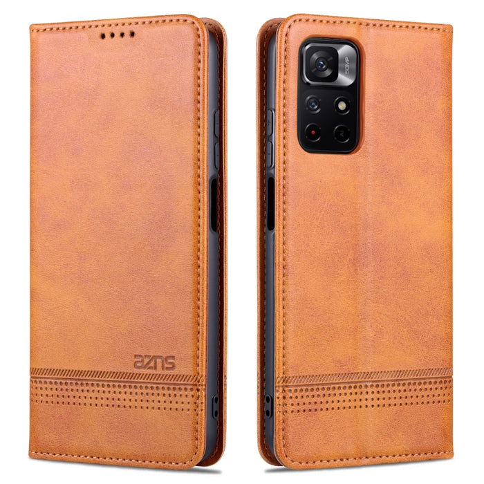 Estuche para teléfono de cuero con textura de becerro magnético AZNS, For vivo Y76s / Y74s, For Honor Play 30 Plus, For Redmi Note 11 4G Overseas Version / Note 11S, For Redmi Note 11 Pro Overseas Version, For Honor X30, For Samsung Galaxy A13 4G