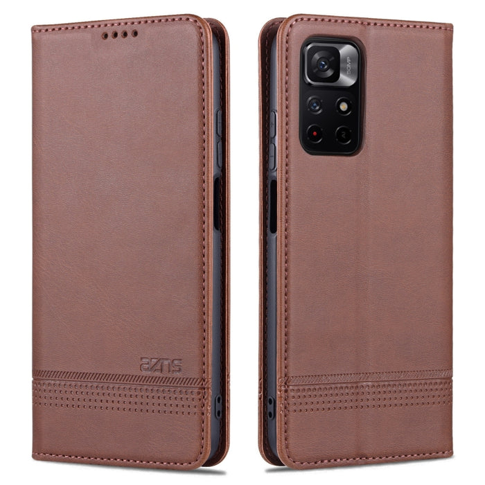 Estuche para teléfono de cuero con textura de becerro magnético AZNS, For vivo Y76s / Y74s, For Honor Play 30 Plus, For Redmi Note 11 4G Overseas Version / Note 11S, For Redmi Note 11 Pro Overseas Version, For Honor X30, For Samsung Galaxy A13 4G