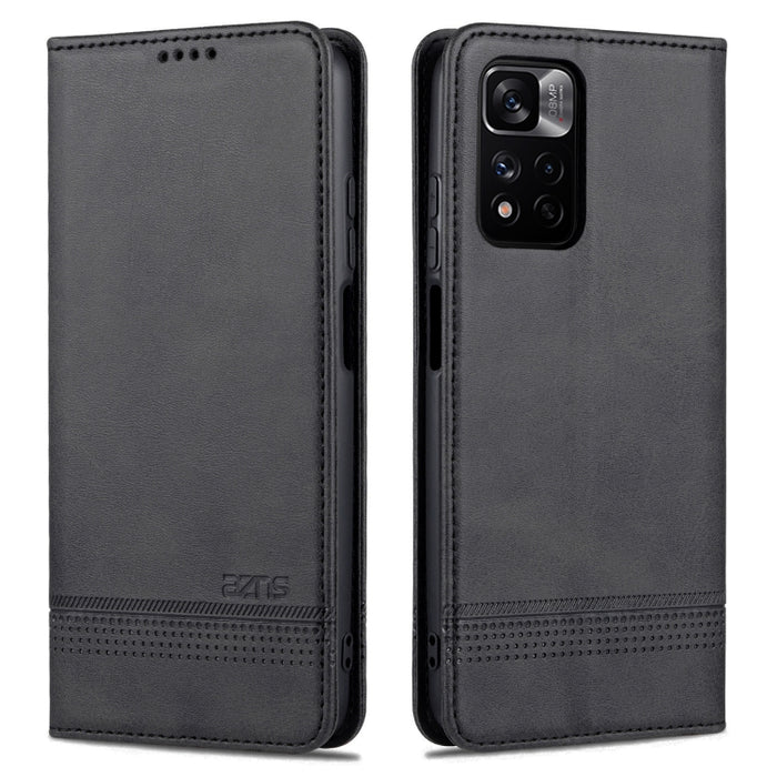 Estuche para teléfono de cuero con textura de becerro magnético AZNS, For vivo Y76s / Y74s, For Honor Play 30 Plus, For Redmi Note 11 4G Overseas Version / Note 11S, For Redmi Note 11 Pro Overseas Version, For Honor X30, For Samsung Galaxy A13 4G