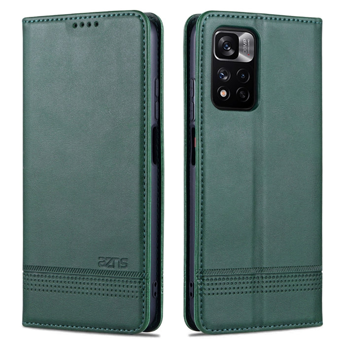 Estuche para teléfono de cuero con textura de becerro magnético AZNS, For vivo Y76s / Y74s, For Honor Play 30 Plus, For Redmi Note 11 4G Overseas Version / Note 11S, For Redmi Note 11 Pro Overseas Version, For Honor X30, For Samsung Galaxy A13 4G