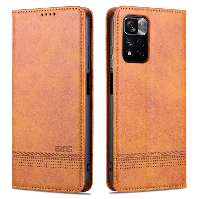 Estuche para teléfono de cuero con textura de becerro magnético AZNS, For vivo Y76s / Y74s, For Honor Play 30 Plus, For Redmi Note 11 4G Overseas Version / Note 11S, For Redmi Note 11 Pro Overseas Version, For Honor X30, For Samsung Galaxy A13 4G