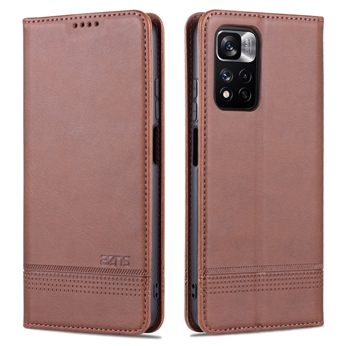 Estuche para teléfono de cuero con textura de becerro magnético AZNS, For vivo Y76s / Y74s, For Honor Play 30 Plus, For Redmi Note 11 4G Overseas Version / Note 11S, For Redmi Note 11 Pro Overseas Version, For Honor X30, For Samsung Galaxy A13 4G