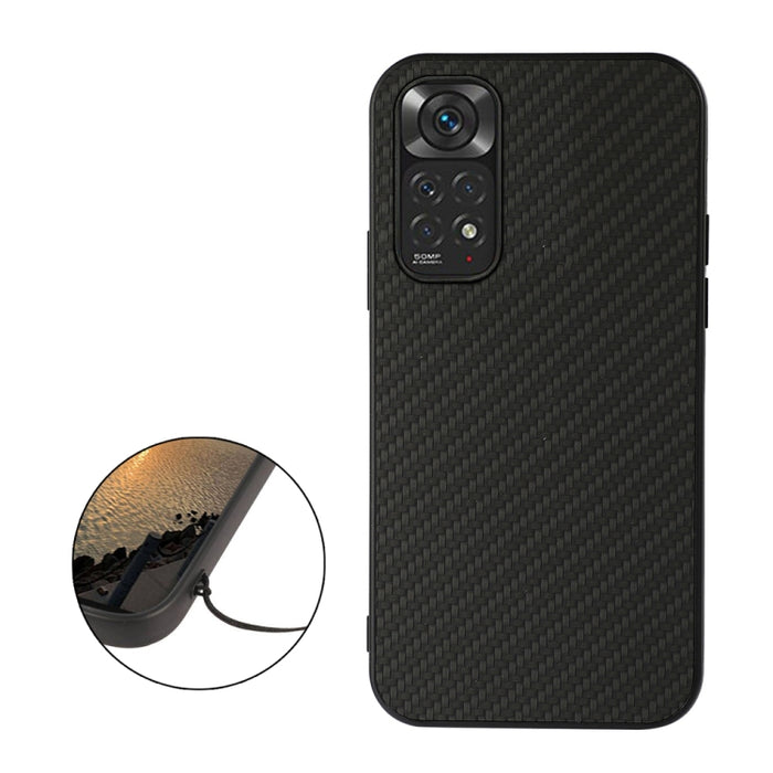 Estuche a prueba de golpes con textura de fibra de carbono con orificio preciso, For Xiaomi Redmi Note 11 4G Global / Note 11S, For Xiaomi Redmi Note 11 Pro Global