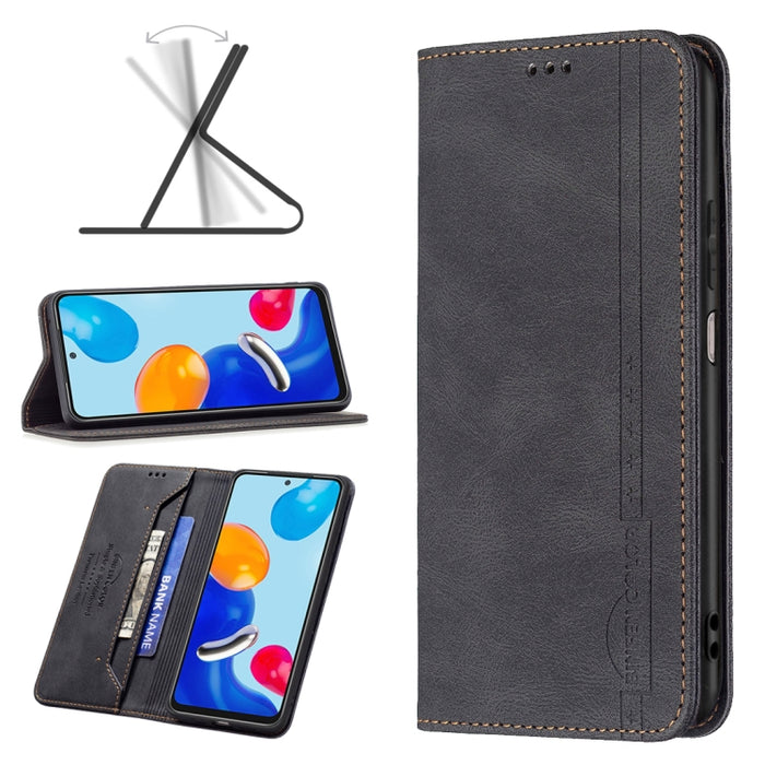 Estuche de teléfono de cuero antirrobo con bloqueo RFID magnético, For Motorola Moto G31 / G41 Side Fingerprint Version, For Nokia G21 / G11, For OPPO A36 / Realme 9i, For OPPO Realme 9 Pro+, For Xiaomi Redmi Note 11 International Version              ...