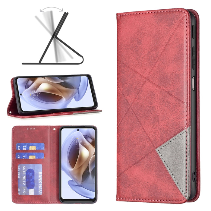 Estuche para teléfono de cuero magnético invisible prismático, For Motorola Moto G31 / G41  Side Fingerprint Version, For OPPO A36 / Realme 9i, For OPPO Realme 9 Pro+, For Xiaomi Redmi Note 11 International Version, For Samsung Galaxy A23 5G           ...