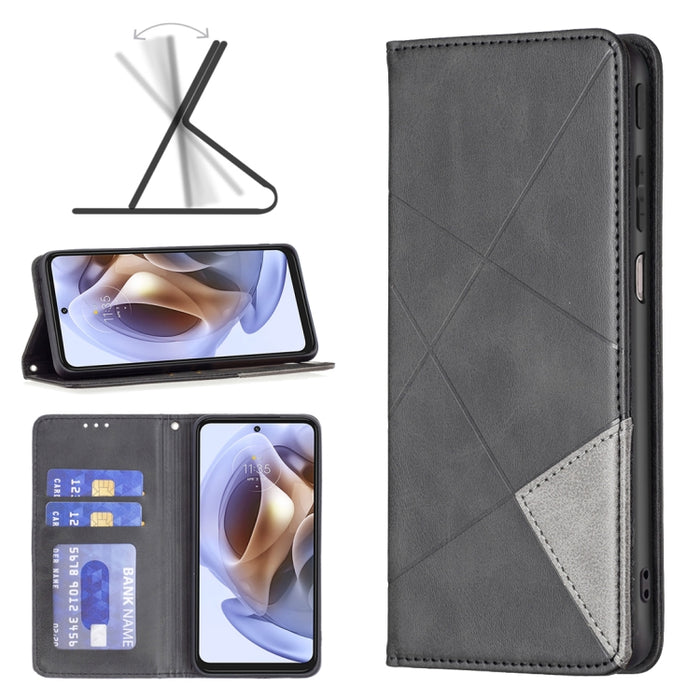 Estuche para teléfono de cuero magnético invisible prismático, For Motorola Moto G31 / G41  Side Fingerprint Version, For OPPO A36 / Realme 9i, For OPPO Realme 9 Pro+, For Xiaomi Redmi Note 11 International Version, For Samsung Galaxy A23 5G           ...