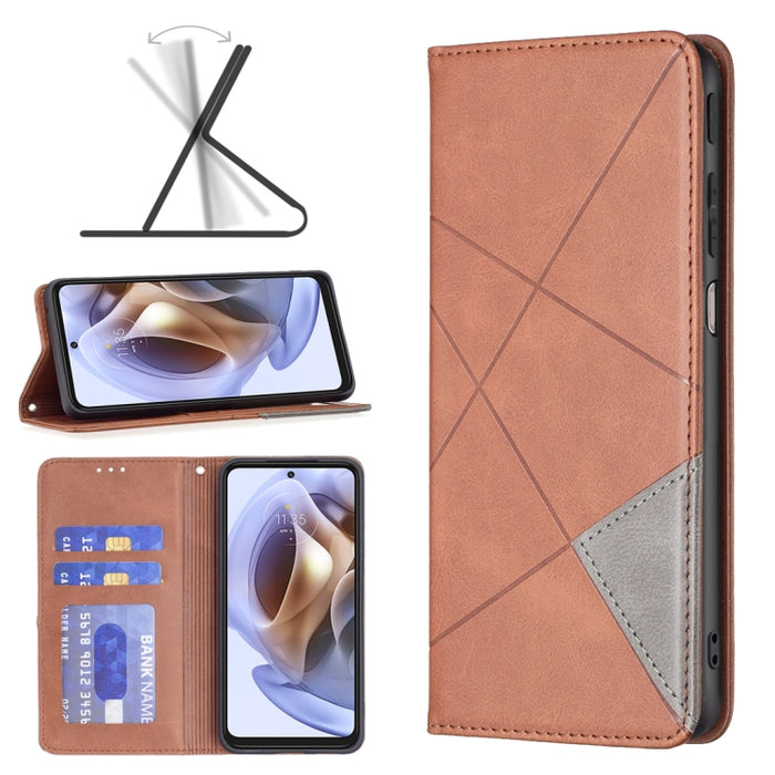 Estuche para teléfono de cuero magnético invisible prismático, For Motorola Moto G31 / G41  Side Fingerprint Version, For OPPO A36 / Realme 9i, For OPPO Realme 9 Pro+, For Xiaomi Redmi Note 11 International Version, For Samsung Galaxy A23 5G           ...