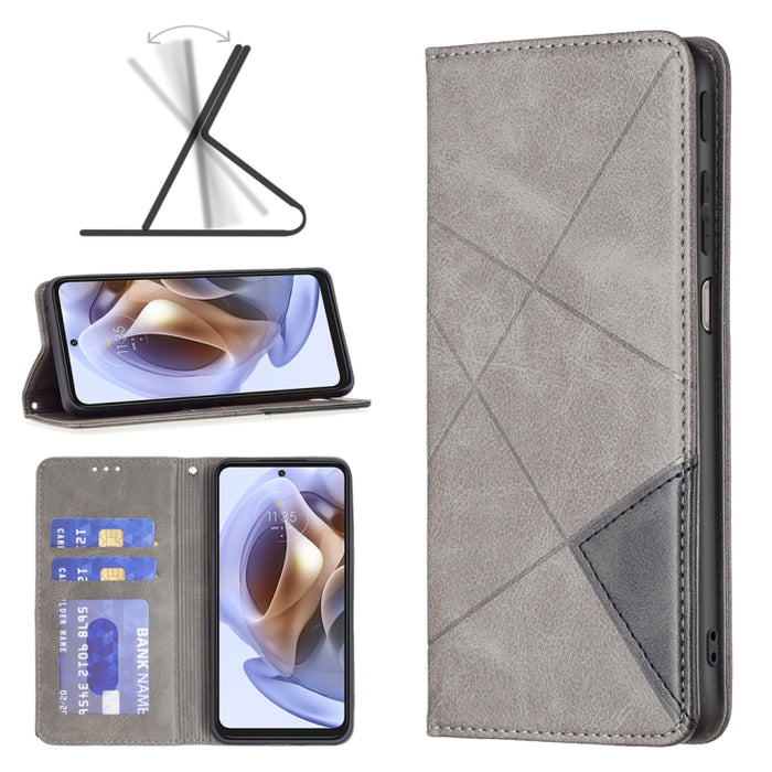 Estuche para teléfono de cuero magnético invisible prismático, For Motorola Moto G31 / G41  Side Fingerprint Version, For OPPO A36 / Realme 9i, For OPPO Realme 9 Pro+, For Xiaomi Redmi Note 11 International Version, For Samsung Galaxy A23 5G           ...