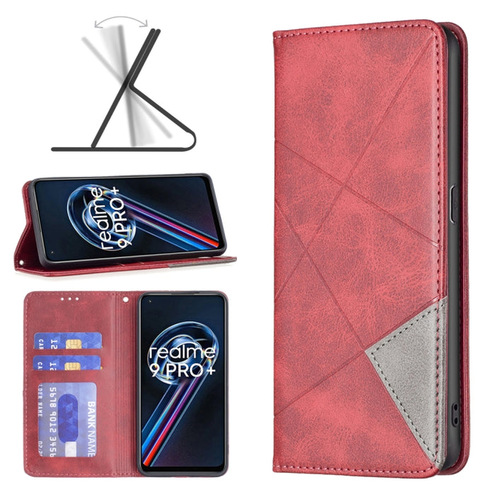 Estuche para teléfono de cuero magnético invisible prismático, For Motorola Moto G31 / G41  Side Fingerprint Version, For OPPO A36 / Realme 9i, For OPPO Realme 9 Pro+, For Xiaomi Redmi Note 11 International Version, For Samsung Galaxy A23 5G           ...