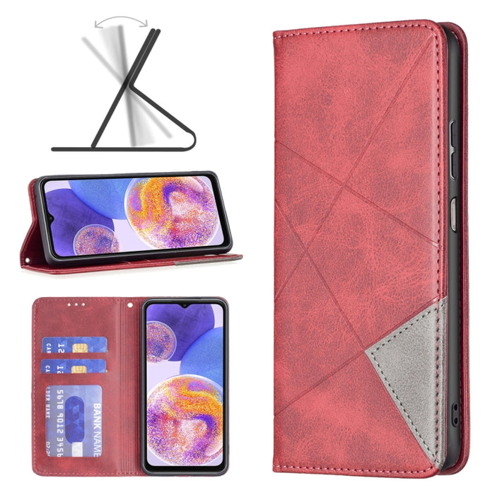 Estuche para teléfono de cuero magnético invisible prismático, For Motorola Moto G31 / G41  Side Fingerprint Version, For OPPO A36 / Realme 9i, For OPPO Realme 9 Pro+, For Xiaomi Redmi Note 11 International Version, For Samsung Galaxy A23 5G           ...