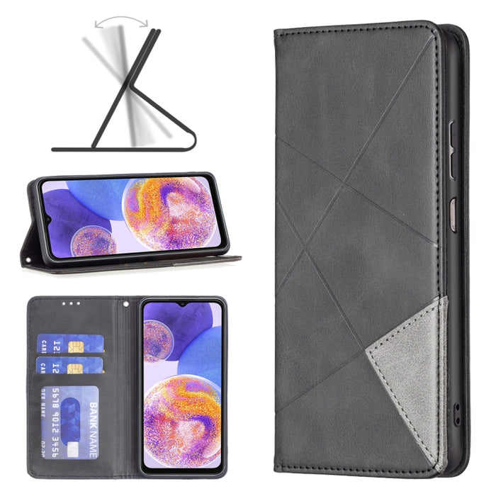 Estuche para teléfono de cuero magnético invisible prismático, For Motorola Moto G31 / G41  Side Fingerprint Version, For OPPO A36 / Realme 9i, For OPPO Realme 9 Pro+, For Xiaomi Redmi Note 11 International Version, For Samsung Galaxy A23 5G           ...