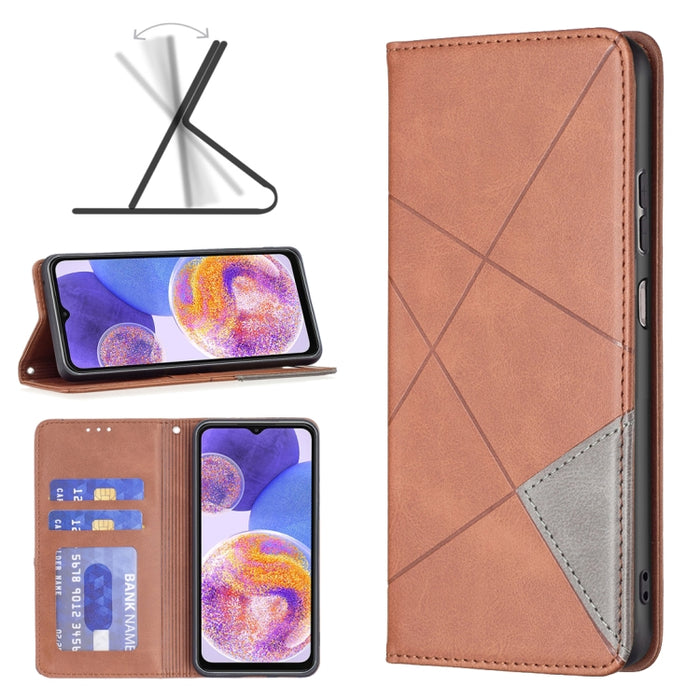 Estuche para teléfono de cuero magnético invisible prismático, For Motorola Moto G31 / G41  Side Fingerprint Version, For OPPO A36 / Realme 9i, For OPPO Realme 9 Pro+, For Xiaomi Redmi Note 11 International Version, For Samsung Galaxy A23 5G           ...
