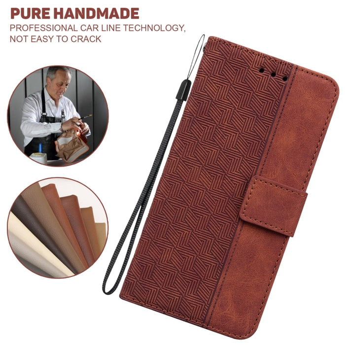 Estuche para teléfono de cuero con relieve geométrico, For Xiaomi 12 / 12X, For Xiaomi 12 Pro, For Xiaomi Mi 10T Lite 5G, For Xiaomi Mi 10T Pro 5G / 10T 5G, For Xiaomi Poco M3 / Redmi 9 Power, For Xiaomi Poco M4 Pro, For Xiaomi Poco X3 NFC / Poco X3   ...