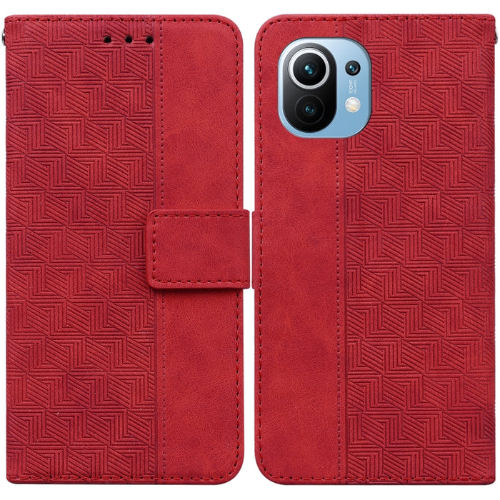 Estuche para teléfono de cuero con relieve geométrico, For Xiaomi Redmi K50 / K50 Pro, For Xiaomi Redmi Note 7S / Note 7, For Xiaomi Redmi Note 8, For Xiaomi Redmi Note 8 Pro, For Xiaomi Redmi Note 8T, For Xiaomi Redmi Note 9 Pro / Note 9S             ...