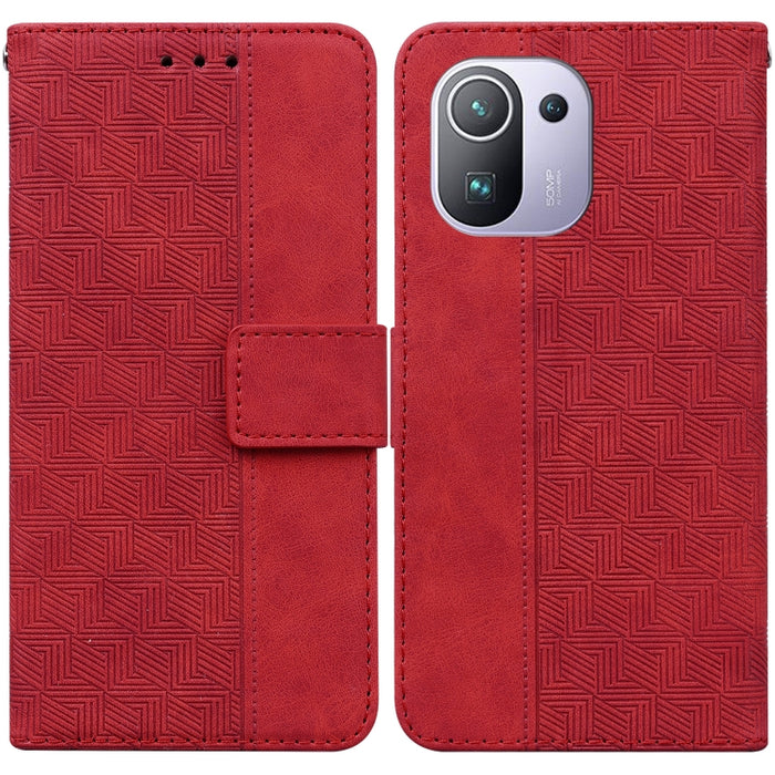 Estuche para teléfono de cuero con relieve geométrico, For Xiaomi Redmi K50 / K50 Pro, For Xiaomi Redmi Note 7S / Note 7, For Xiaomi Redmi Note 8, For Xiaomi Redmi Note 8 Pro, For Xiaomi Redmi Note 8T, For Xiaomi Redmi Note 9 Pro / Note 9S             ...