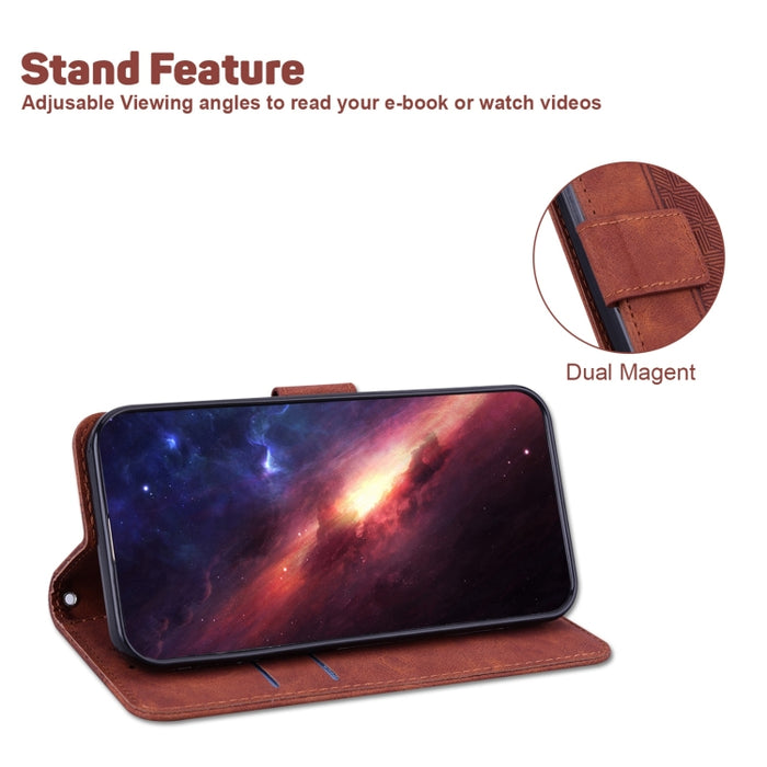 Estuche para teléfono de cuero con relieve geométrico, For Xiaomi Mi 11 Lite 5G / 4G
