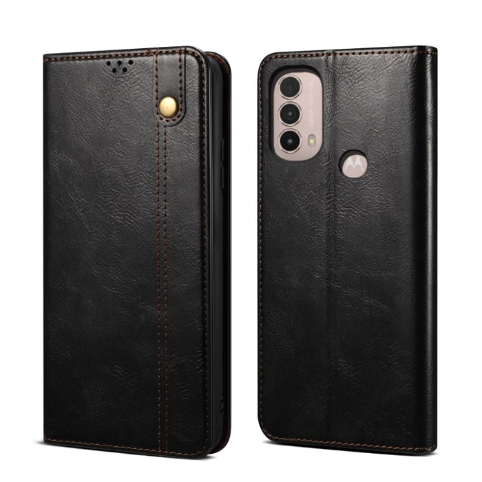Caja de teléfono de cuero con textura de caballo loco de cera de aceite, For Motorola Moto E40 / E30 / E20, For OnePlus Nord N20 5G, For Google Pixel 6a, For Xiaomi Redmi Note 11 Pro 4G / 5G