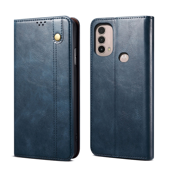 Caja de teléfono de cuero con textura de caballo loco de cera de aceite, For Motorola Moto E40 / E30 / E20, For OnePlus Nord N20 5G, For Google Pixel 6a, For Xiaomi Redmi Note 11 Pro 4G / 5G