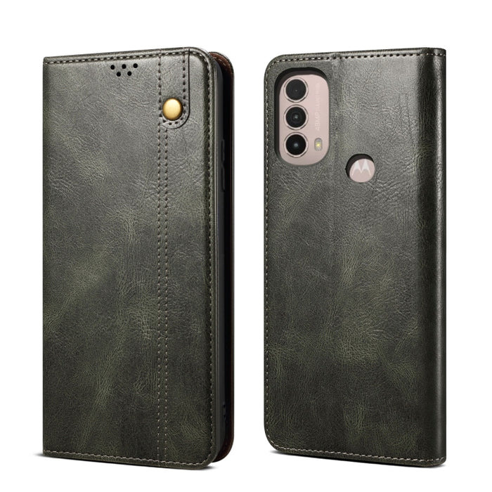 Caja de teléfono de cuero con textura de caballo loco de cera de aceite, For Motorola Moto E40 / E30 / E20, For OnePlus Nord N20 5G, For Google Pixel 6a, For Xiaomi Redmi Note 11 Pro 4G / 5G