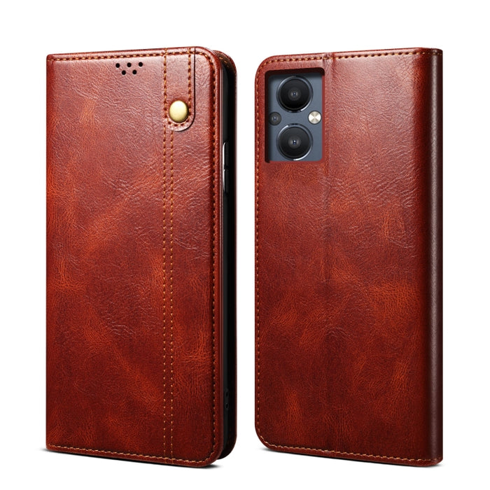 Caja de teléfono de cuero con textura de caballo loco de cera de aceite, For Motorola Moto E40 / E30 / E20, For OnePlus Nord N20 5G, For Google Pixel 6a, For Xiaomi Redmi Note 11 Pro 4G / 5G