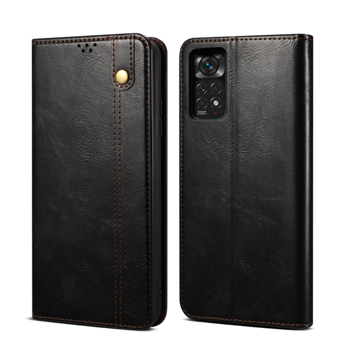Caja de teléfono de cuero con textura de caballo loco de cera de aceite, For Motorola Moto E40 / E30 / E20, For OnePlus Nord N20 5G, For Google Pixel 6a, For Xiaomi Redmi Note 11 Pro 4G / 5G