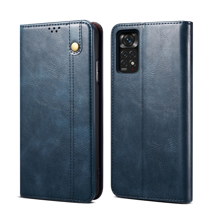 Caja de teléfono de cuero con textura de caballo loco de cera de aceite, For Motorola Moto E40 / E30 / E20, For OnePlus Nord N20 5G, For Google Pixel 6a, For Xiaomi Redmi Note 11 Pro 4G / 5G