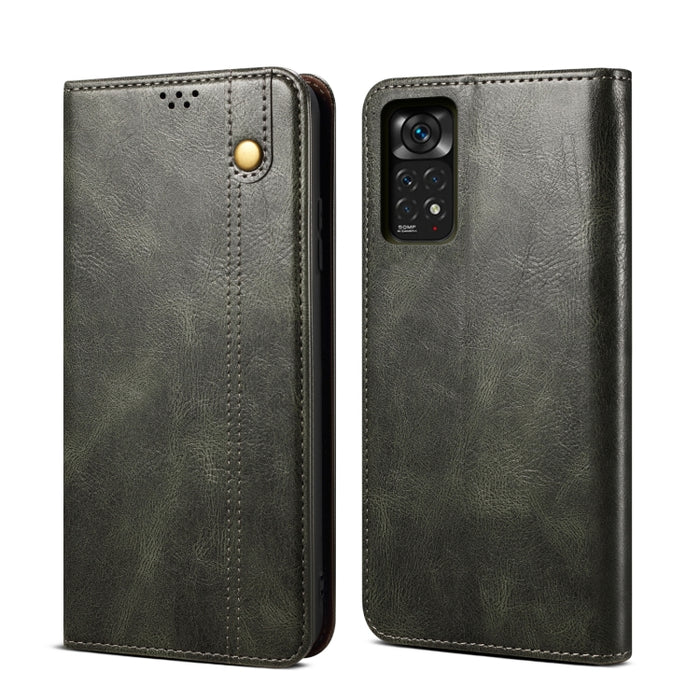 Caja de teléfono de cuero con textura de caballo loco de cera de aceite, For Motorola Moto E40 / E30 / E20, For OnePlus Nord N20 5G, For Google Pixel 6a, For Xiaomi Redmi Note 11 Pro 4G / 5G