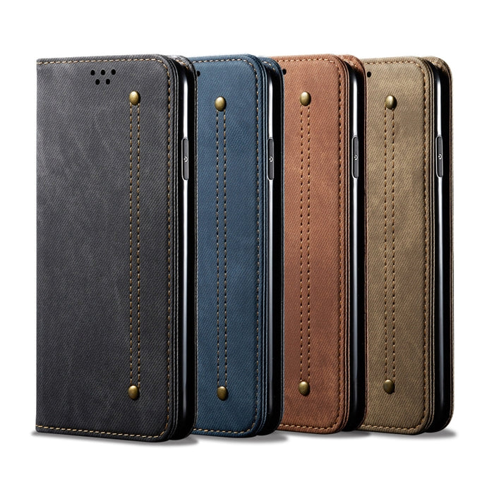 Estuche para teléfono de cuero con textura de mezclilla, For Motorola Moto E40 / E30 / E20, For OnePlus Nord N20 5G, For Google Pixel 6a, For Xiaomi Redmi Note 11 Pro 4G / 5G