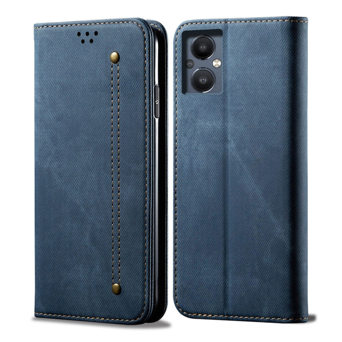 Estuche para teléfono de cuero con textura de mezclilla, For Motorola Moto E40 / E30 / E20, For OnePlus Nord N20 5G, For Google Pixel 6a, For Xiaomi Redmi Note 11 Pro 4G / 5G