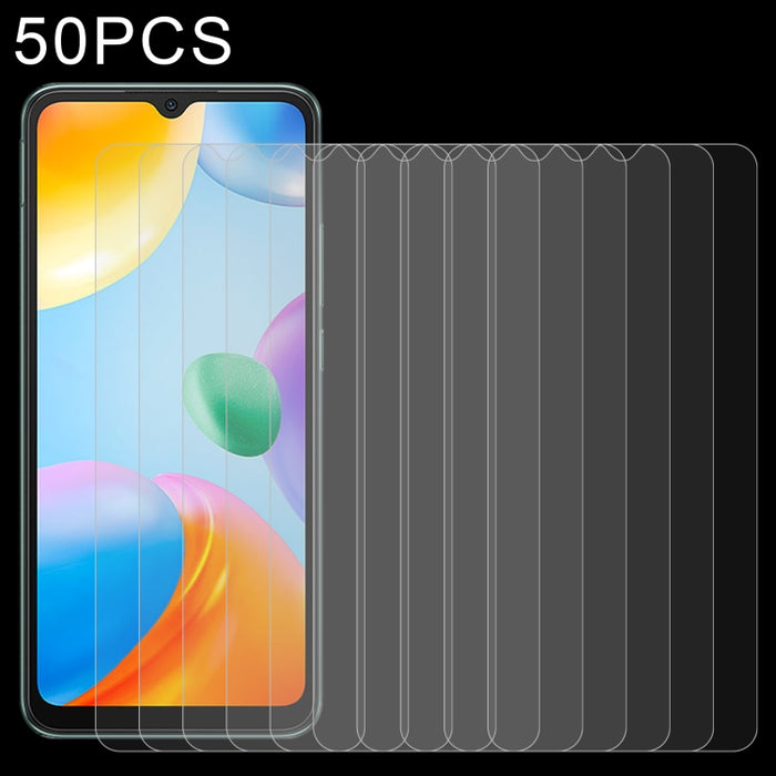 50 PCS 0.26mm 9H 2.5D Película de vidrio templado, For Xiaomi Redmi 10C / 10 India Version(50 PCS)