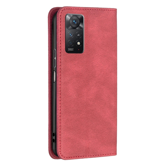 Estuche de teléfono de cuero antirrobo con bloqueo RFID magnético, For Xiaomi Redmi Note 11 Pro International Version