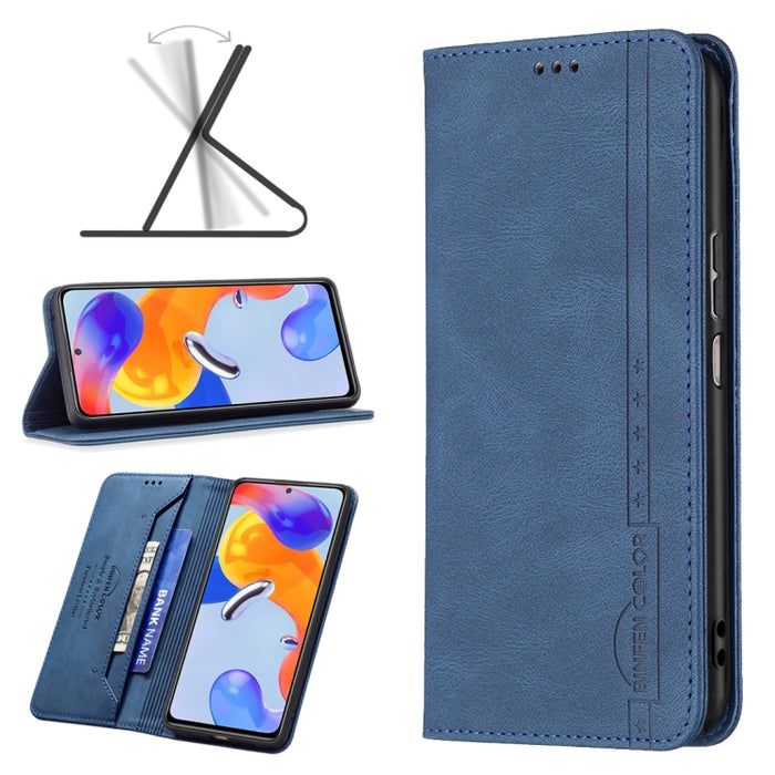Estuche de teléfono de cuero antirrobo con bloqueo RFID magnético, For Xiaomi Redmi Note 11 Pro International Version