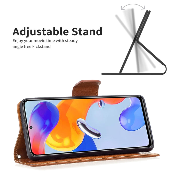 Estuche para teléfono de cuero con tapa horizontal de color puro con textura de lichi, For Xiaomi Redmi Note 11 Pro International Version
