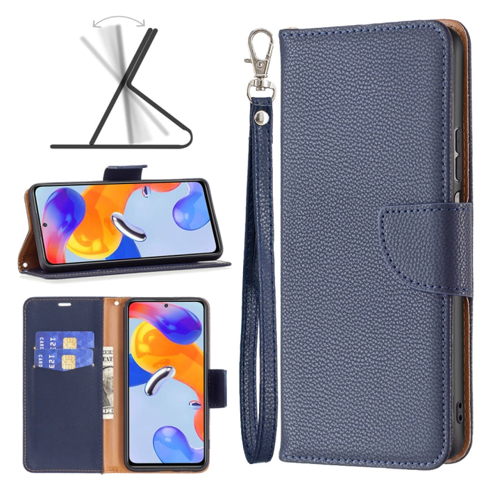 Estuche para teléfono de cuero con tapa horizontal de color puro con textura de lichi, For Xiaomi Redmi Note 11 Pro International Version
