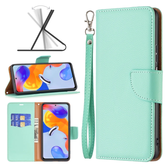 Estuche para teléfono de cuero con tapa horizontal de color puro con textura de lichi, For Xiaomi Redmi Note 11 Pro International Version