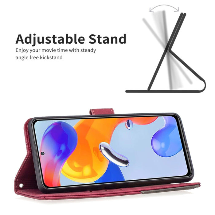 Estuche para teléfono de cuero con tapa horizontal y hebilla magnética con textura de rombos, For Xiaomi Redmi Note 11 Pro International Version