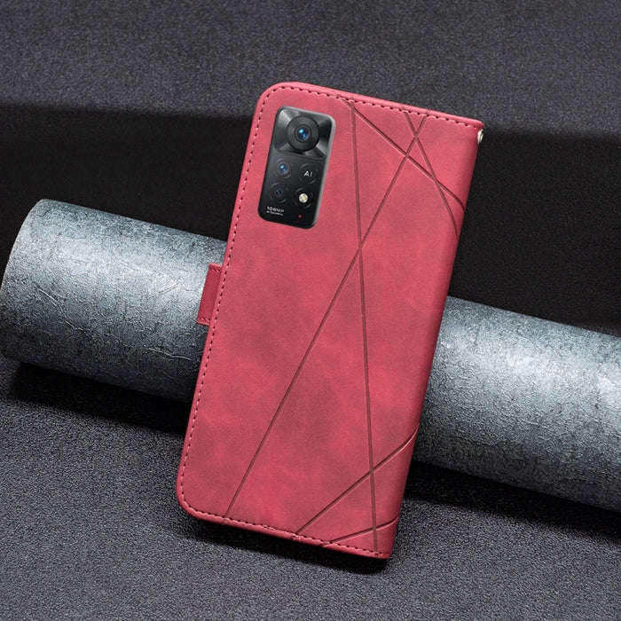 Estuche para teléfono de cuero con tapa horizontal y hebilla magnética con textura de rombos, For Xiaomi Redmi Note 11 Pro International Version