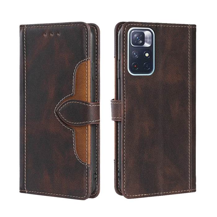 Skin Feel Sombrero de paja Hebilla magnética Funda de cuero para teléfono, For Xiaomi Poco M3, For Xiaomi Redmi K40 Gaming, For Xiaomi Redmi Note 11 4G / Note 11S, For Xiaomi Redmi Note 11 5G, For Xiaomi Redmi 9C / Redmi 9C NFC, For Xiaomi Mi 11