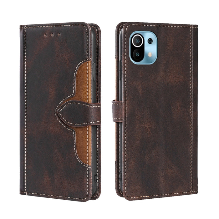 Skin Feel Sombrero de paja Hebilla magnética Funda de cuero para teléfono, For Xiaomi Poco M3, For Xiaomi Redmi K40 Gaming, For Xiaomi Redmi Note 11 4G / Note 11S, For Xiaomi Redmi Note 11 5G, For Xiaomi Redmi 9C / Redmi 9C NFC, For Xiaomi Mi 11