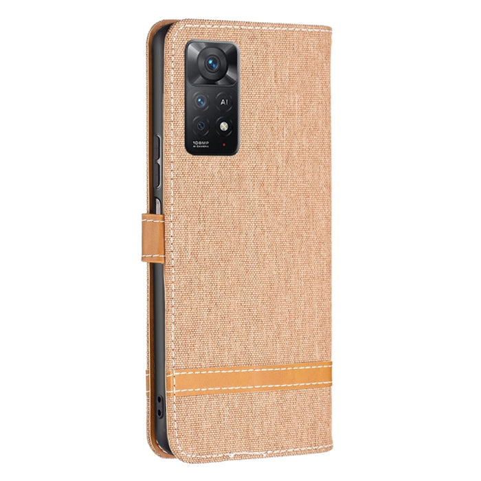 Estuche para teléfono de cuero con textura de mezclilla a juego, For Xiaomi Redmi Note 11 Pro International Version