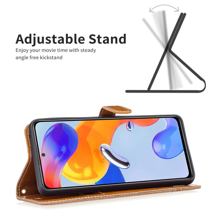 Estuche para teléfono de cuero con textura de mezclilla a juego, For Xiaomi Redmi Note 11 Pro International Version