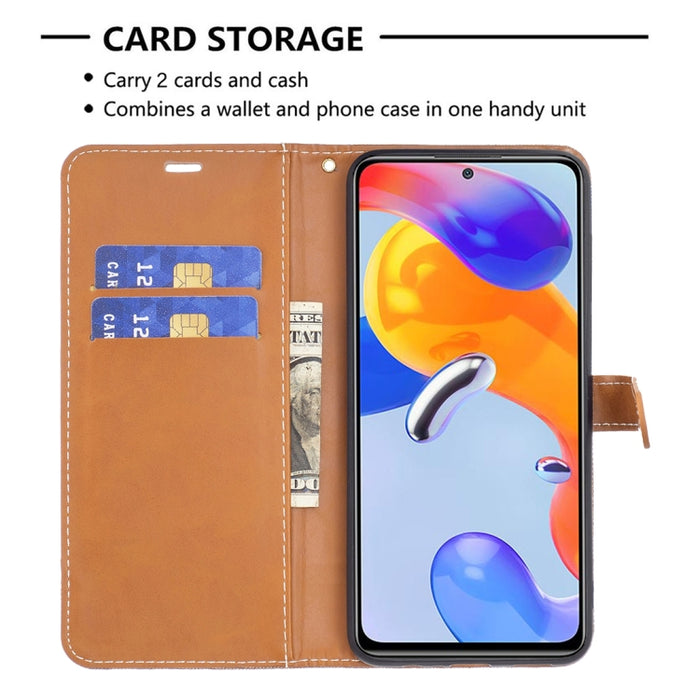 Estuche para teléfono de cuero con textura de mezclilla a juego, For Xiaomi Redmi Note 11 Pro International Version