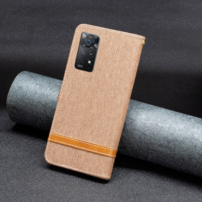 Estuche para teléfono de cuero con textura de mezclilla a juego, For Xiaomi Redmi Note 11 Pro International Version
