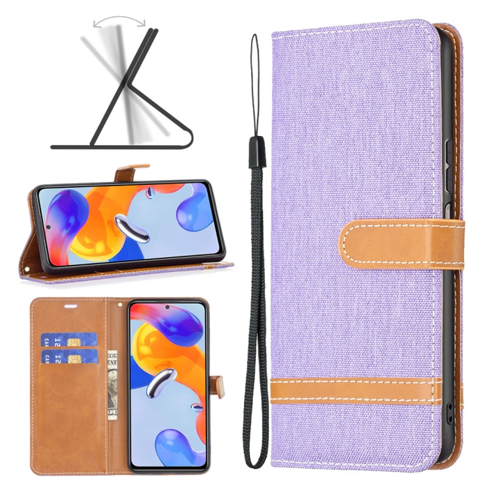 Estuche para teléfono de cuero con textura de mezclilla a juego, For Xiaomi Redmi Note 11 Pro International Version