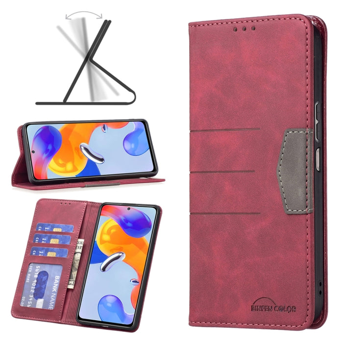 Caja de teléfono de cuero de empalme magnético, For Xiaomi Redmi Note 11 Pro International Version