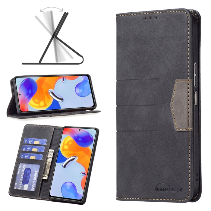 Caja de teléfono de cuero de empalme magnético, For Xiaomi Redmi Note 11 Pro International Version