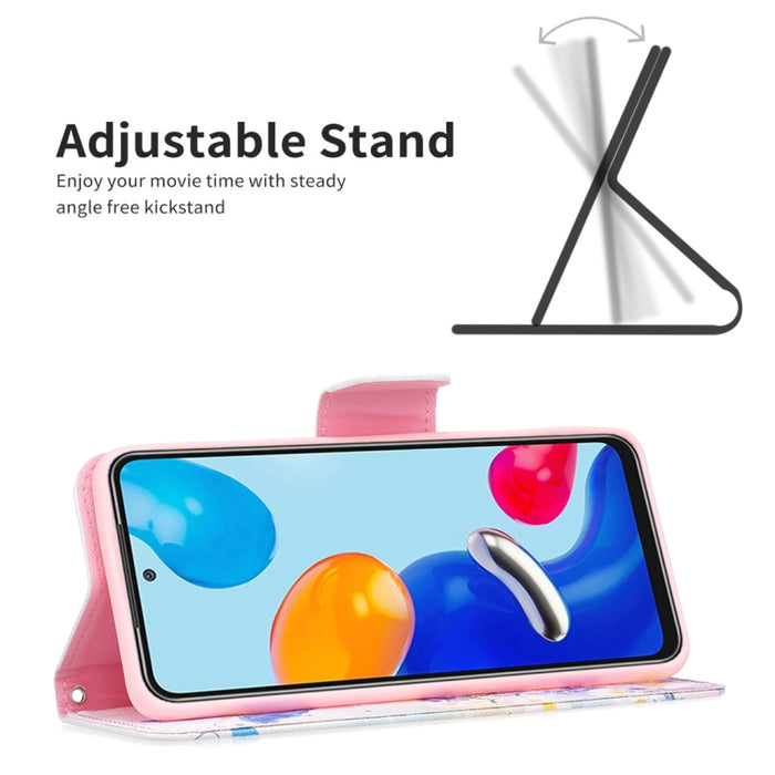 Estuche para teléfono de cuero con patrón de dibujo coloreado, For Xiaomi Redmi Note 11 International Version